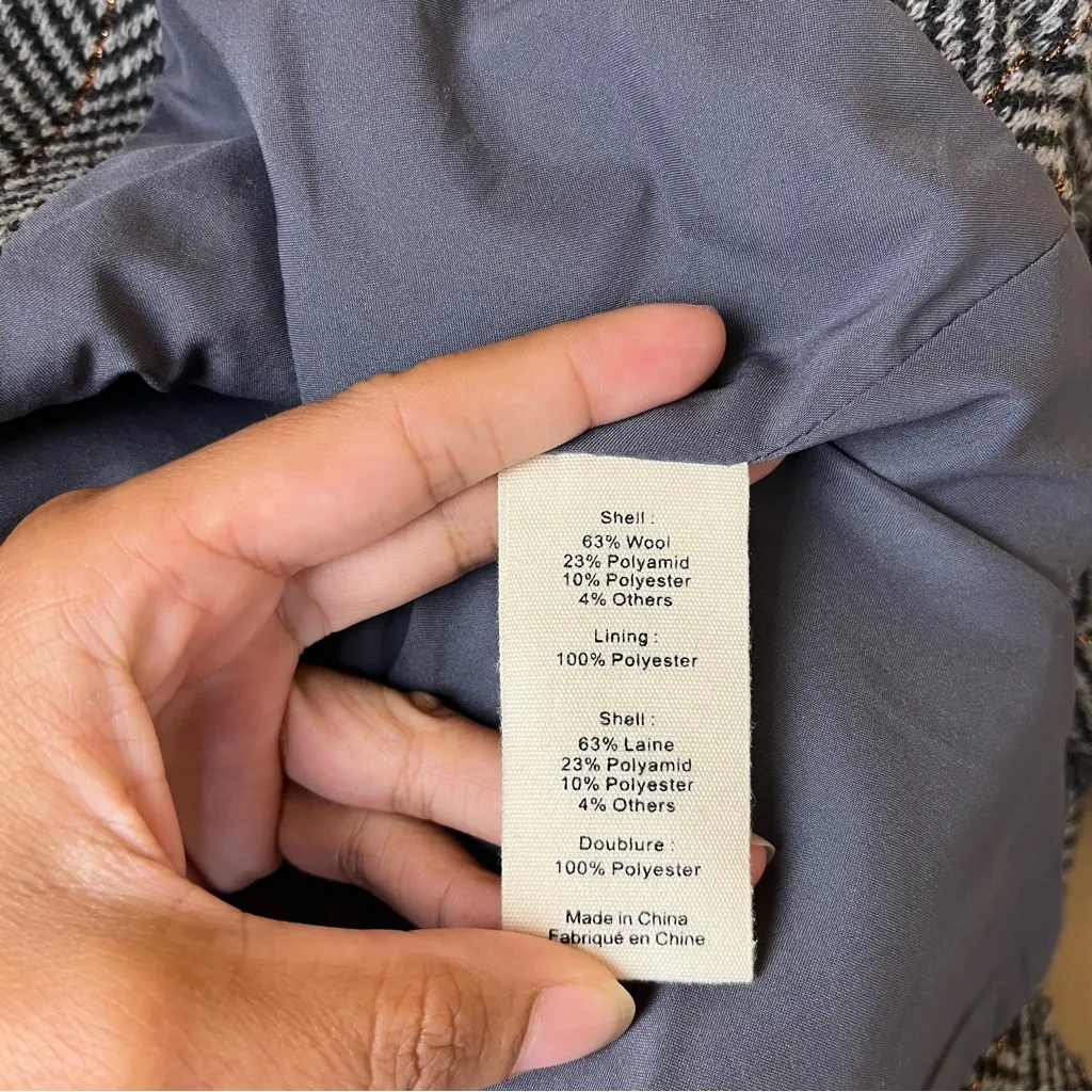 L’Agence Chamberlain Blazer In Black/ Ivory Chevron - Image 8