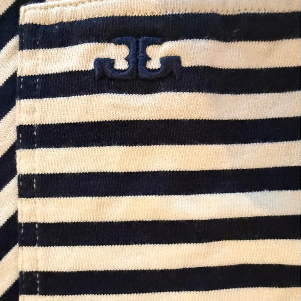 Tory Burch Nautical Stripe Tee Shirt Dress Size Large Boat Casual Cotton T11 - Image 4