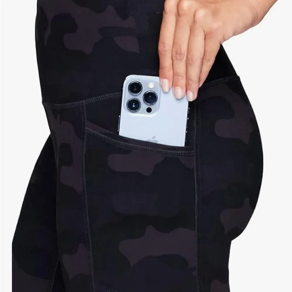 RBX Active Ultra Hold Black Camouflage Crop Leggings With Pockets Black - Image 2
