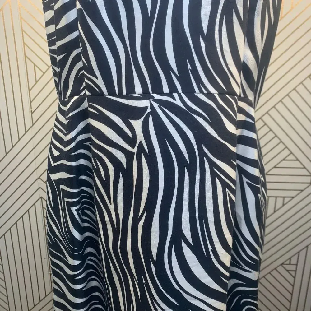 Kate‎ Spade Dyan Woodblock Zebra Black White Dress - Image 5