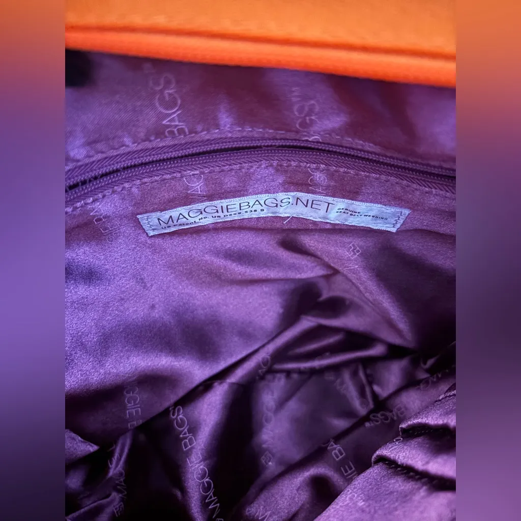 Maggie Net Bags Orange and White Checkered Backpack Seatbelt - Image 6