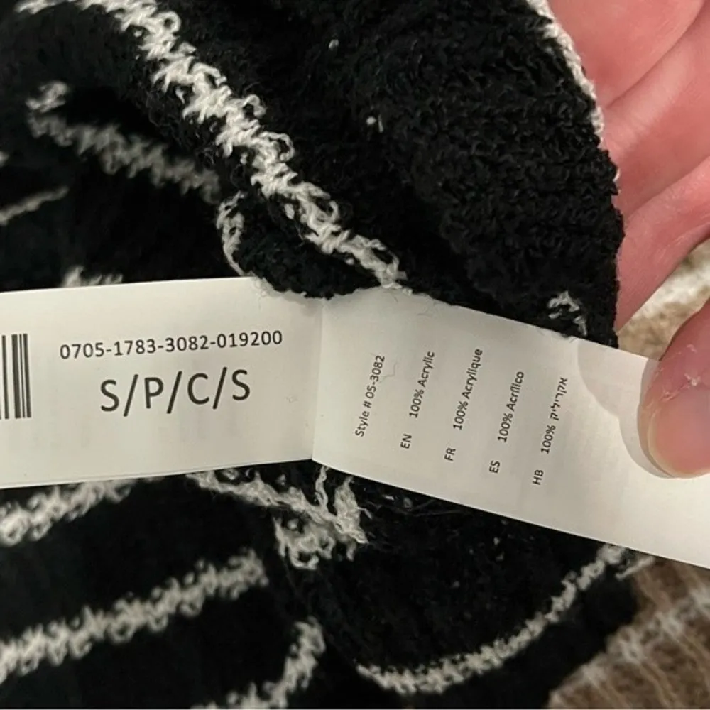 Urban Heritage Black & White Stripes Pullover Sweater with Suede Elbow Pads Sm - Image 6