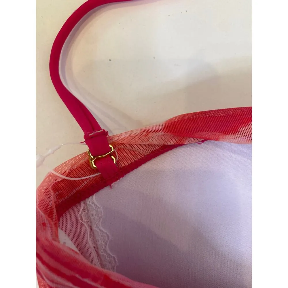 LRL One Piece Pink Red Halter Calypso Ikat Flyaway Bathing Suit NWT Sz 4 Women - Image 4