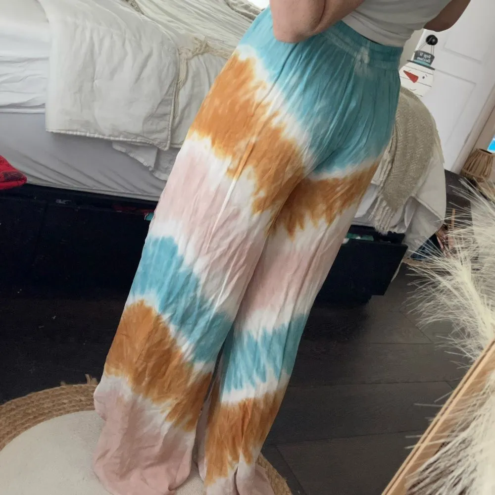 Young Fabulous & Broke Women’s Medium Tie Dye Wide Leg Pants New - Image 6