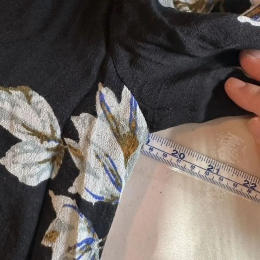 Free‎ People Wanderer Mini Dress Charcoal Floral Bell Sleeve As Seen On TV Small - Image 6