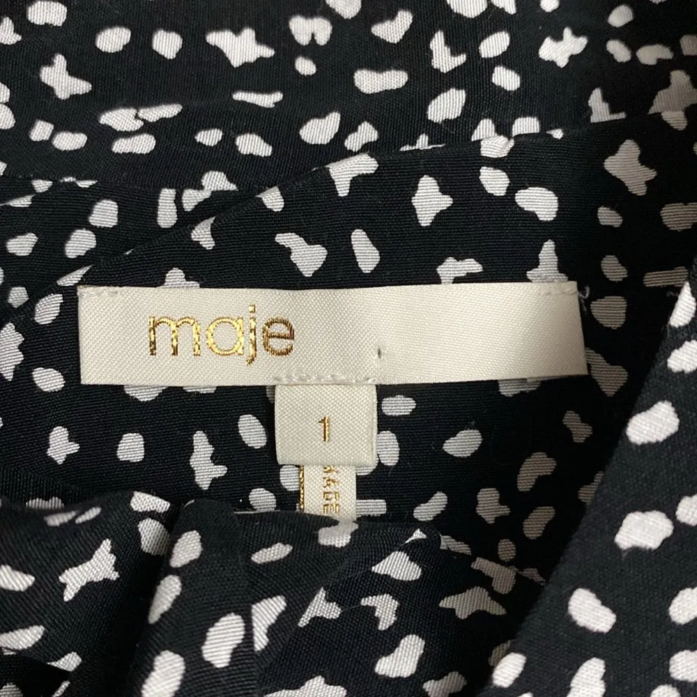 Maje  Cosini Printed Tie Neck Blouse - Image 5