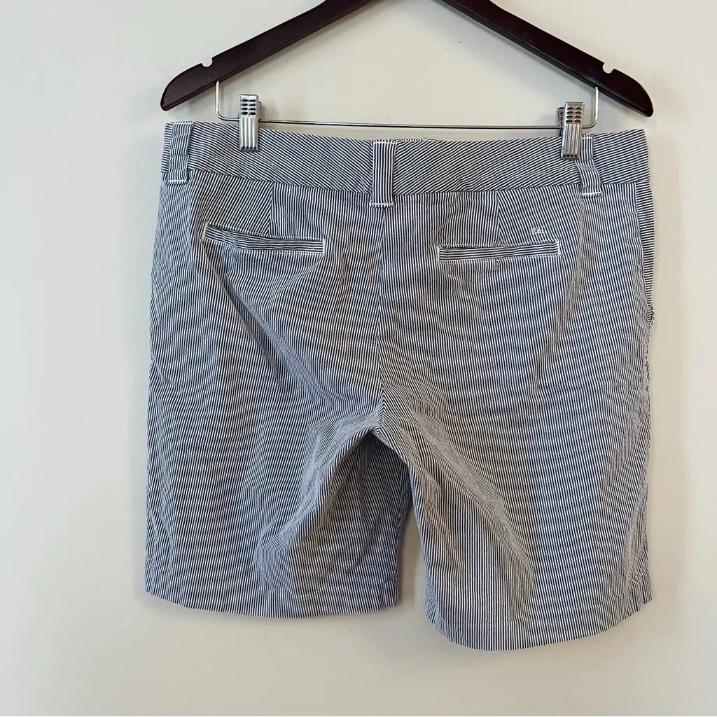 Tommy Hilfiger Striped Blue/White Bermuda Shorts Cotton Blend Size 12 - Image 4