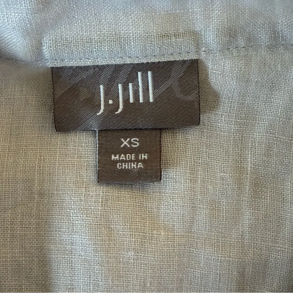 J Jill 10% Linen Top Womens XS Extra Small Dove Gray Minimalist Neutral Natural - Image 5