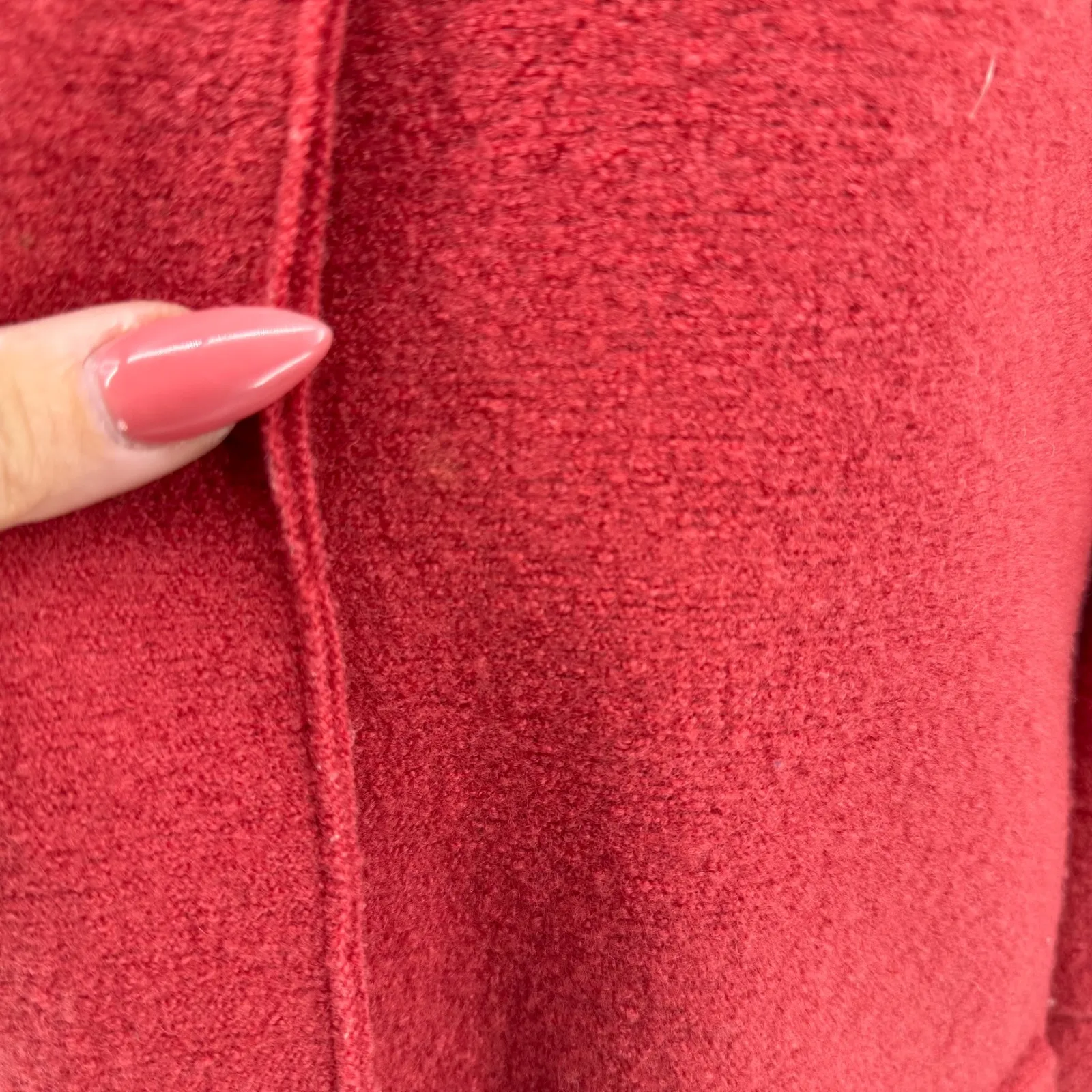 Vtg Talbots Red Boiled Wool Coat Women's M Full Zip Snap Button Front Rust Red - Image 8