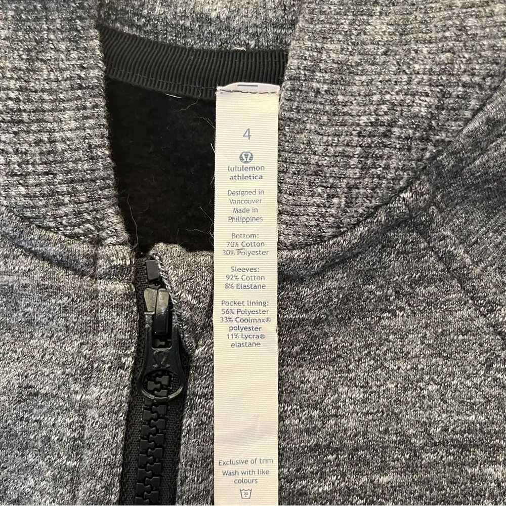 Lululemon Pleat To Street Bomber Jacket Heather Snow Slub Coal Womens Small 4 - Image 13