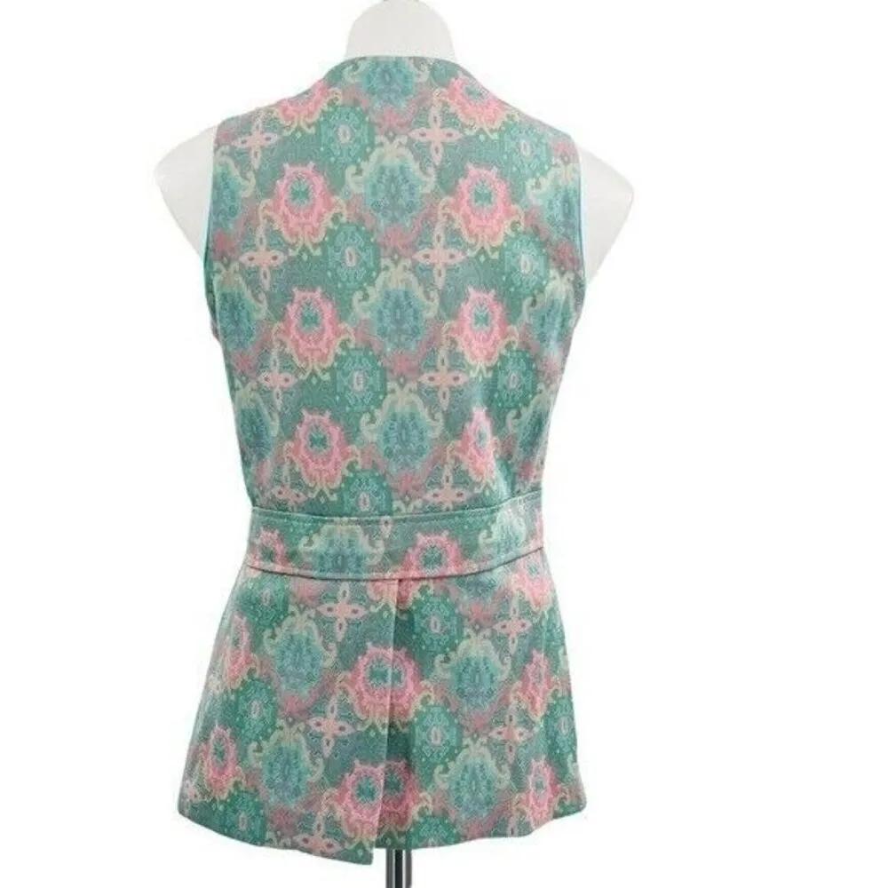 BRADLEY Vintage 70’s Polyester Sleeveless Button Down Vest Blue Size undefined - Image 3