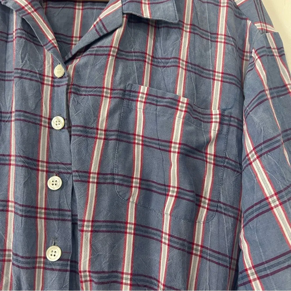 Vintage 80s Orvis Plaid Midi Dress Womens 12 Americana Western Long Sleeve - Image 6