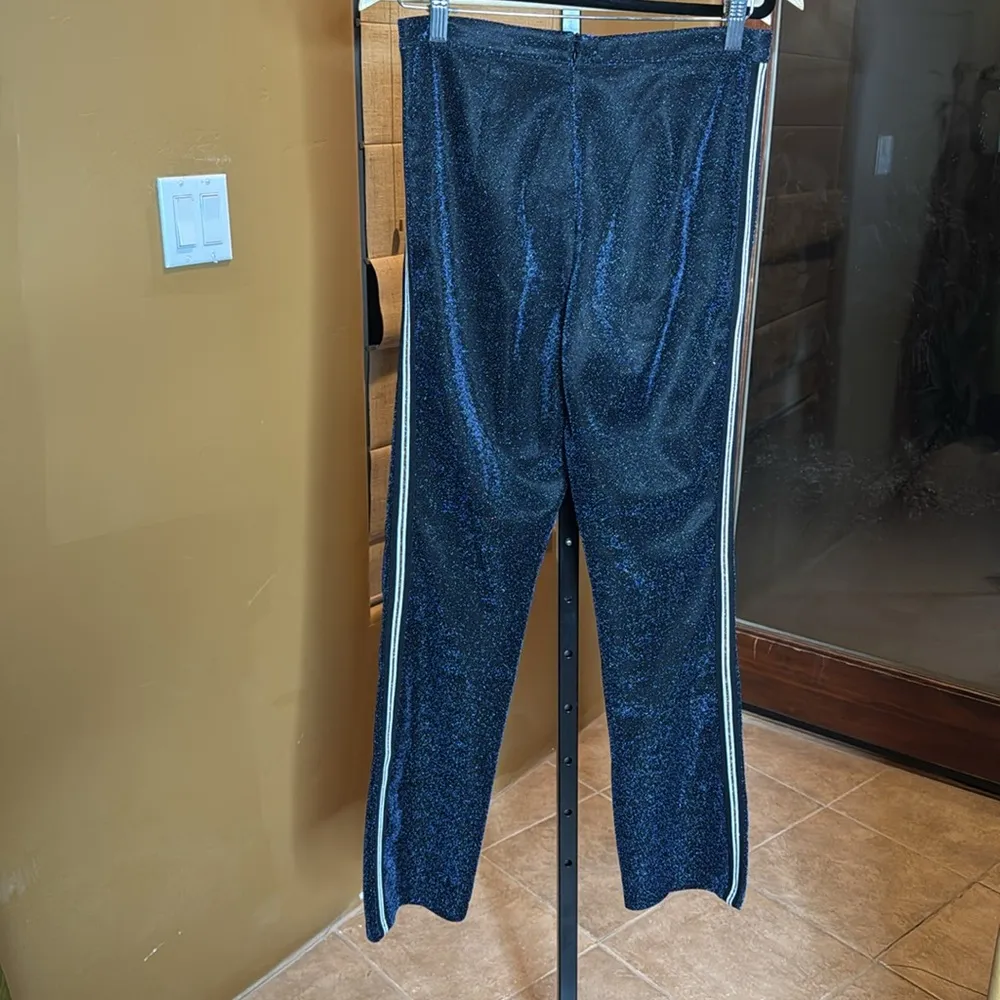 Revolve by the way. Navy Sparkle Pants with Stripe Size Small - Image 6