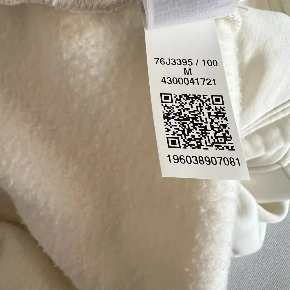 Tommy Hilfiger Hoodie Dress Size Medium Fleece Lined Cream Beige Long Sleeve - Image 11