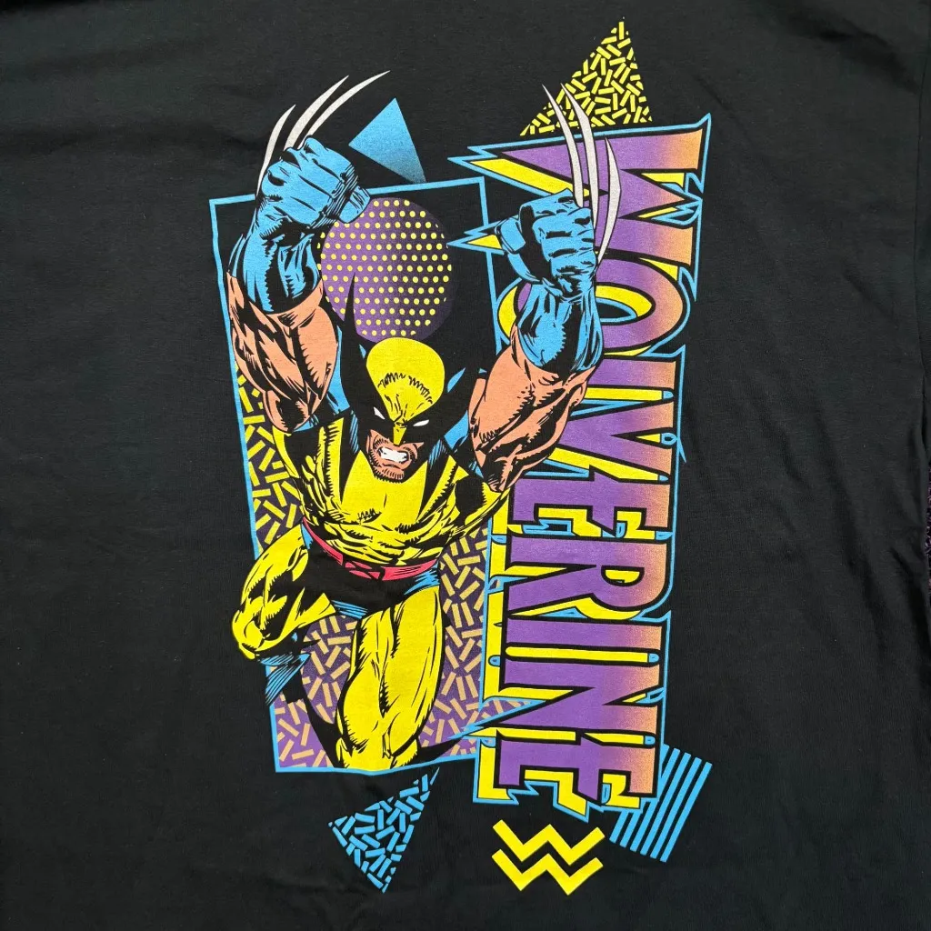 Wolverine Vaporwave Mutant Marvel X-Men Cartoon T-Shirt XL - Image 2