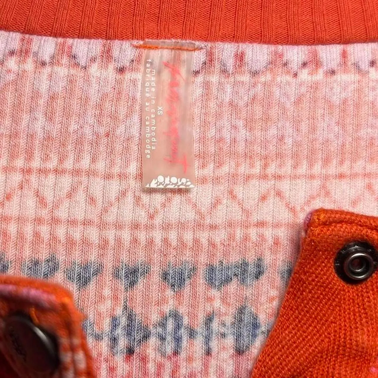 Free People Movement Rally Printed Thermal Top – Y2K Slim Henley (XS) - Image 6