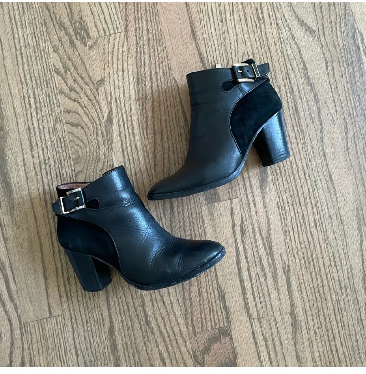 Vasca Black Leather Booties - Image 3