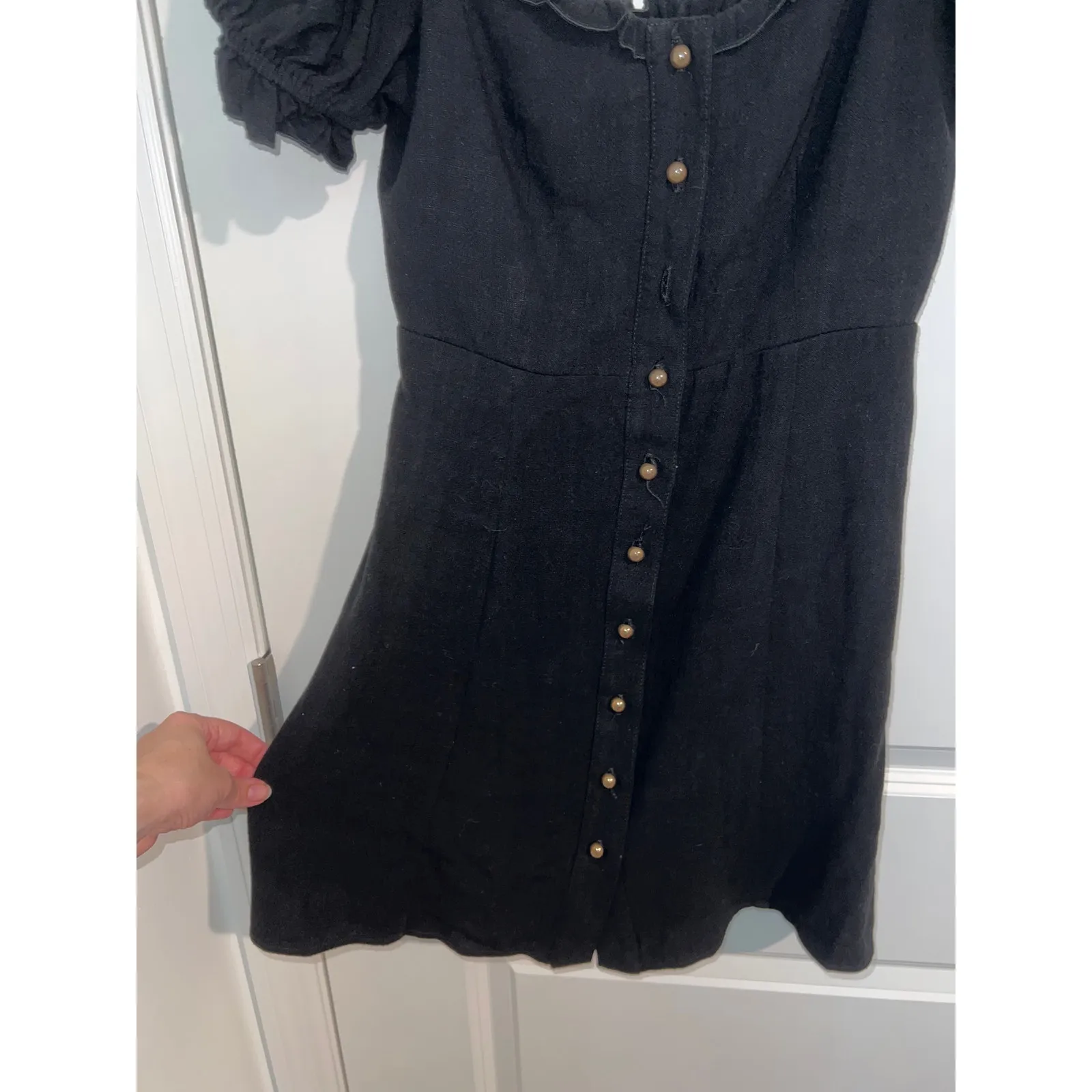 Show Me Your Mumu Black Button-Front Mini Dress – Size Small - Image 2