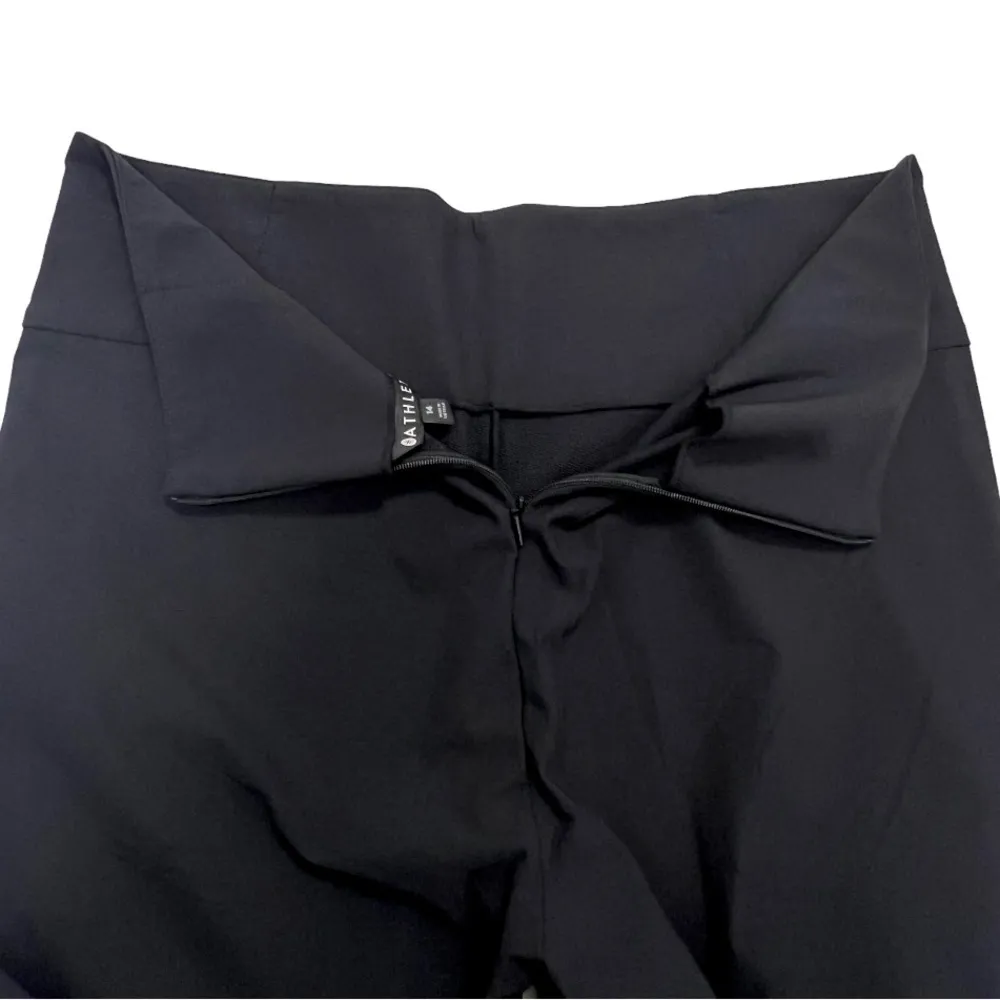 Athleta Wander Pant Straight Split Front Hem High Waisted Nylon Black Size 14 - Image 7