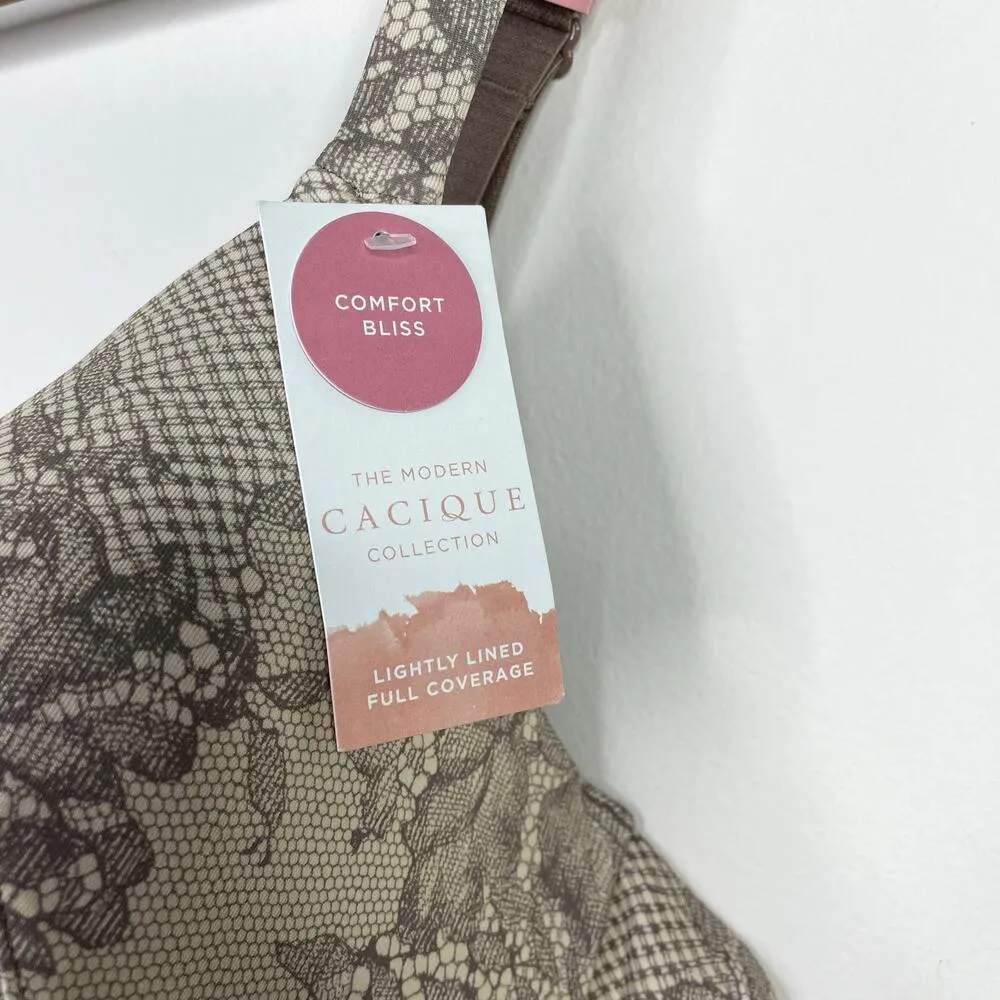 Cacique Comfort Bliss Lightly Lined Full Coverage Underwire Bra Lace 44C New - Image 11