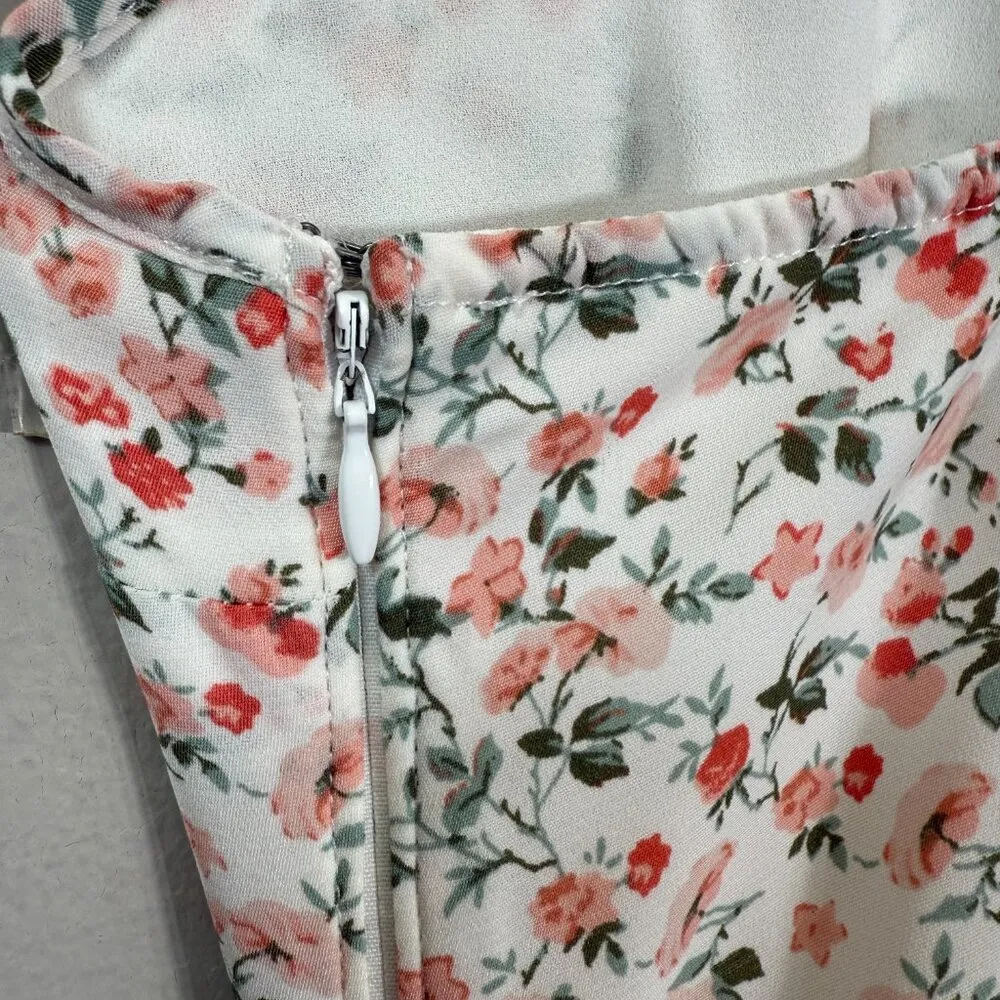 Abercrombie & Fitch Floral Dainty Mini Dress Women's Small White Cottage Boho - Image 13