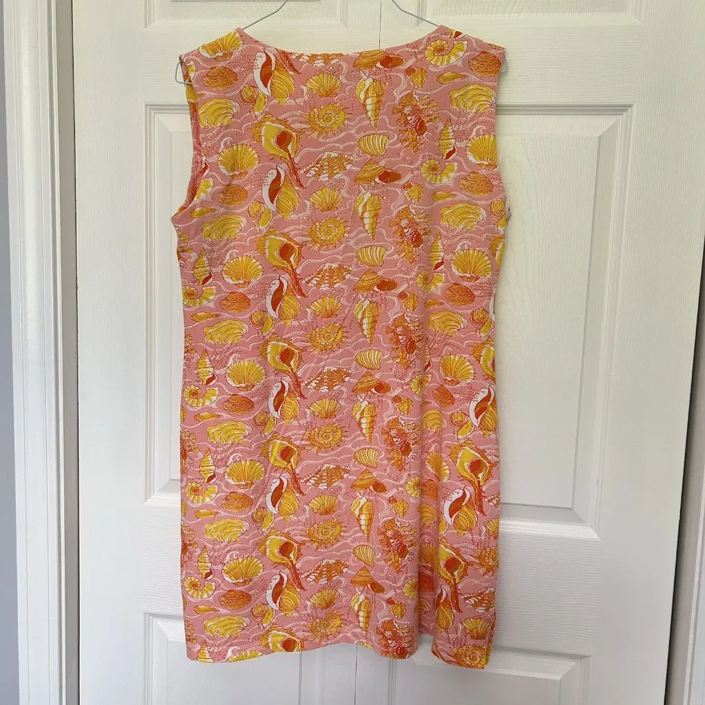 Barbara Gerwit Seashell Mini Sleeveless Dress Womens XL Pink Orange Y2K 90s - Image 4