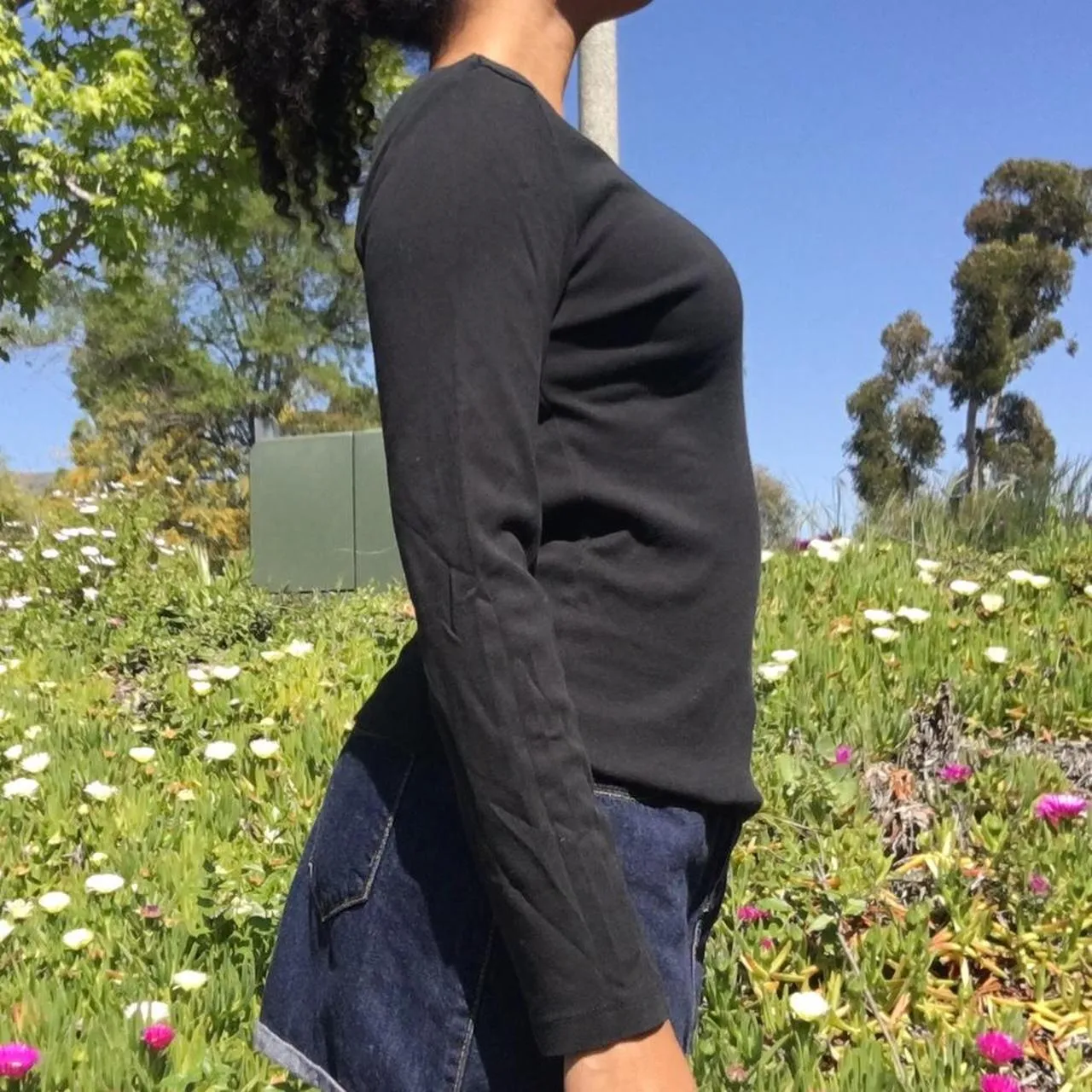 New York & Company Black Long Sleeve T-Shirt - Image 4