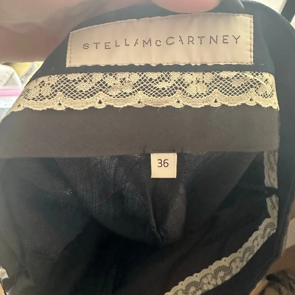 Stella McCartney Plaid Gray Wool Trousers Size 36 - Image 2