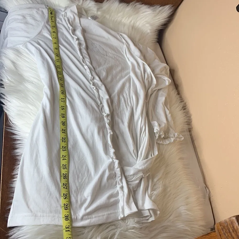 Rampage  Bridal White Ruffled Belted Bride Robe Size Small - Image 7