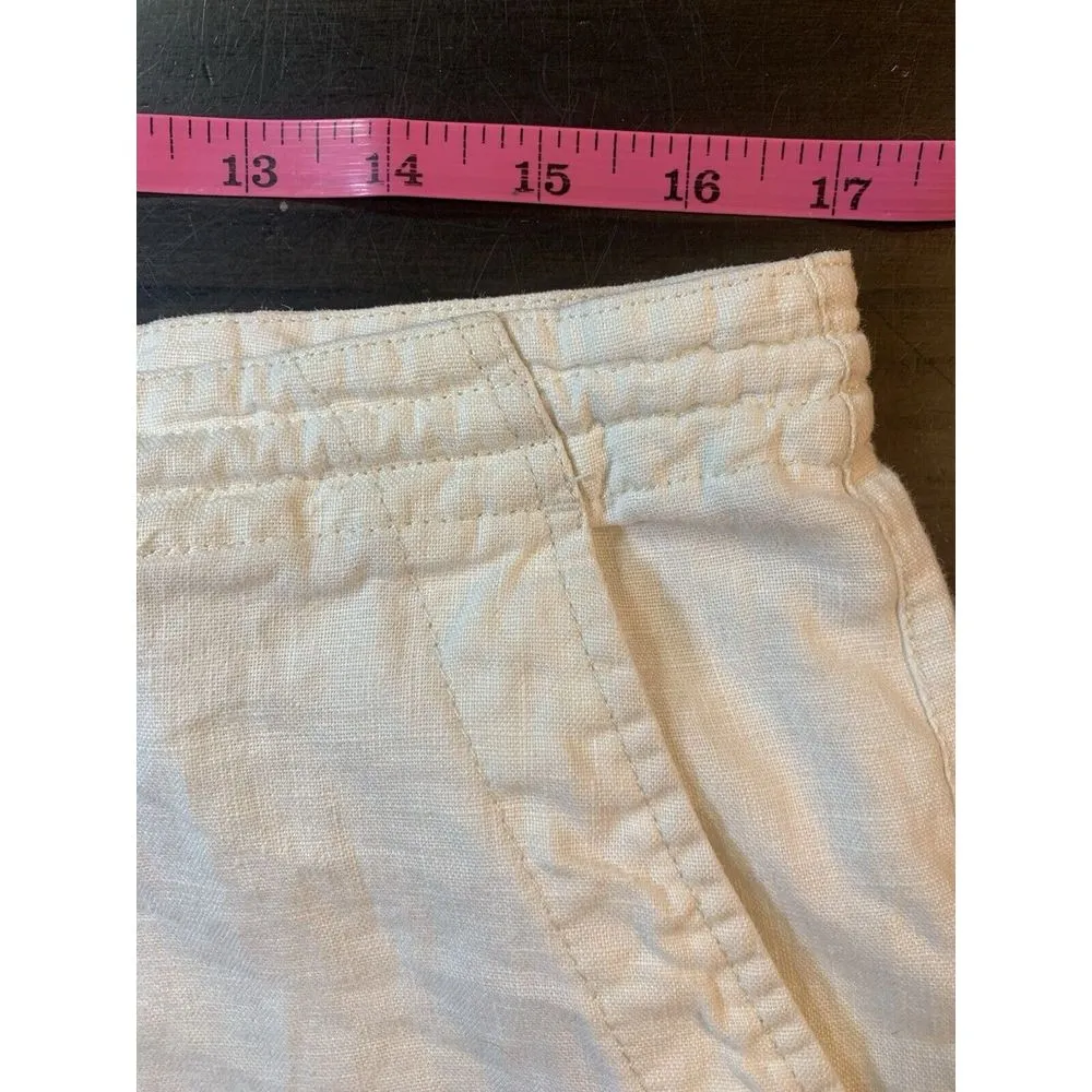 H&M‎ LOGG White Linen Blend Pants Women 33x29 Beachy Wedding Bride Resort Cruise - Image 8
