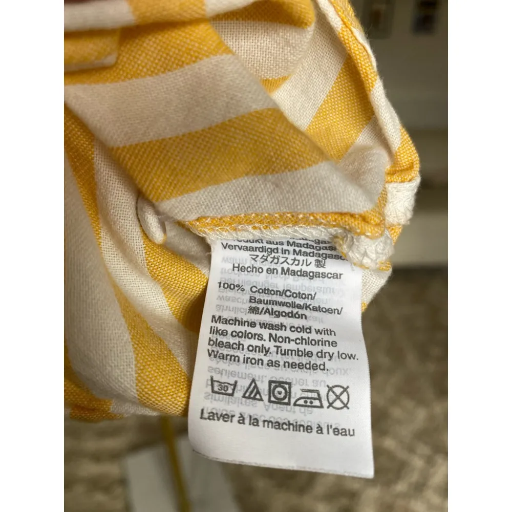 Madewell Crop Top Tie Front Yellow Stripe Coast Cottagecore Spring Summer Garden - Image 6