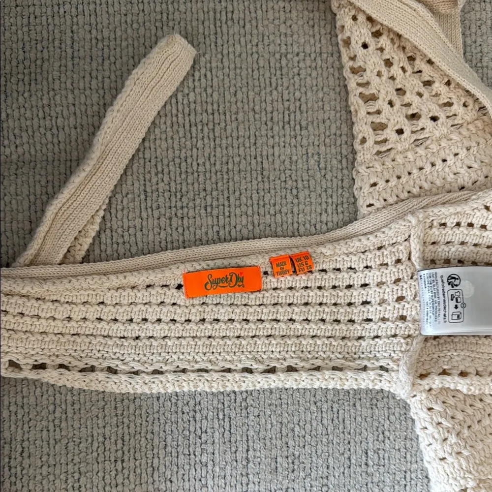 Superdry Cream Sleeveless Cropped Halter Top - Image 13