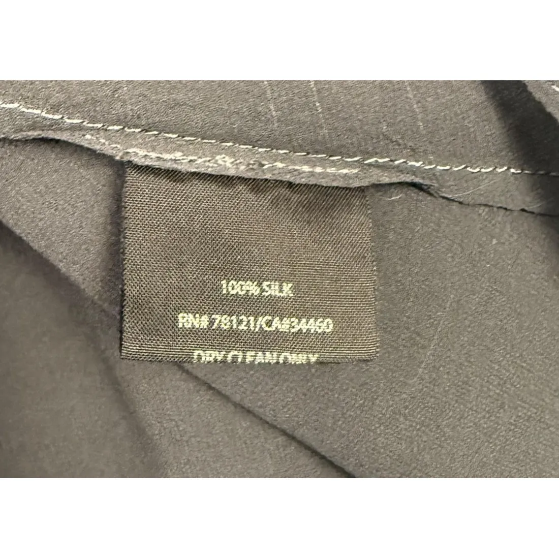 Eileen Fisher Blouse Tank Set Women PM White Black Silk Mandrian Collar Sheer - Image 6