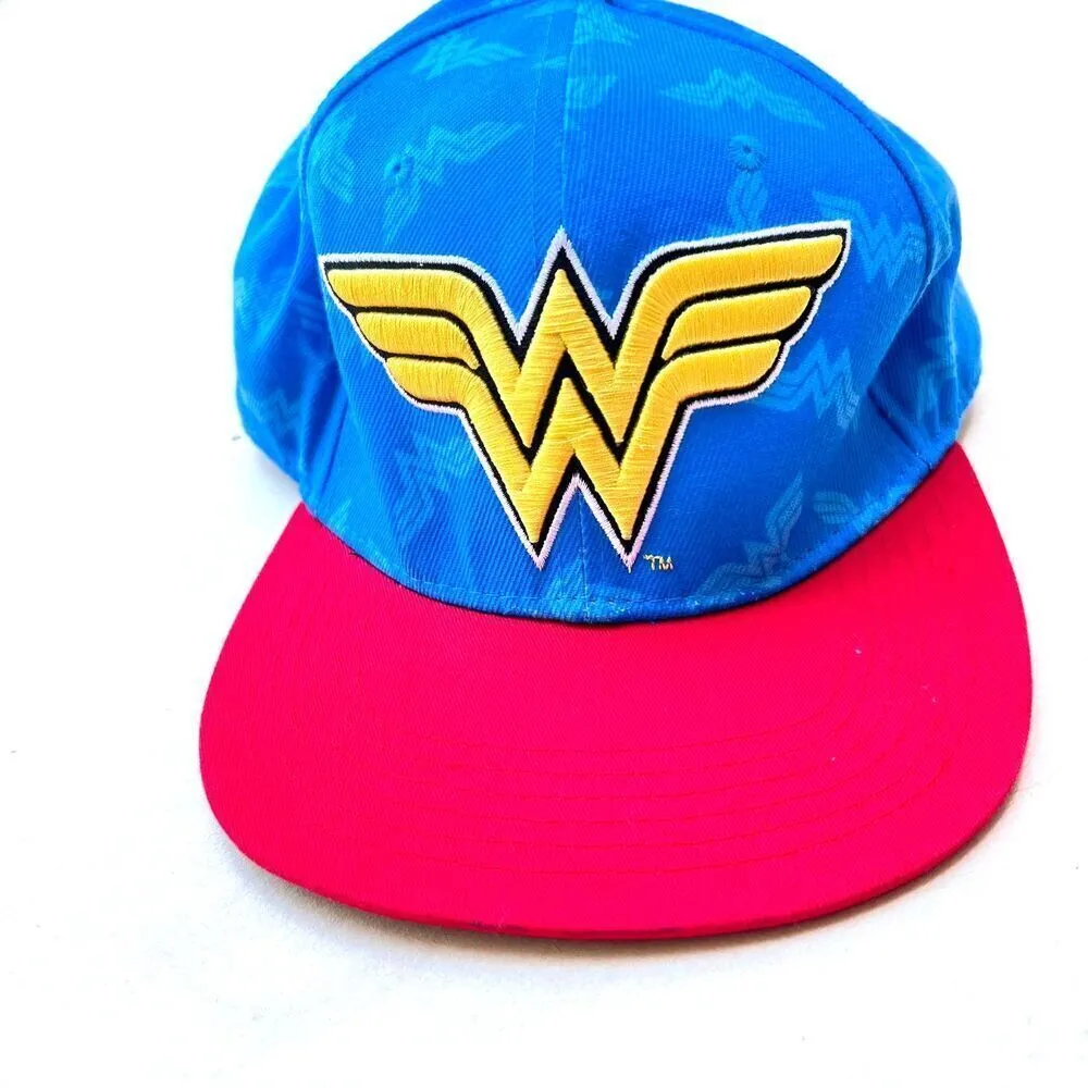 Wonder woman comic DC baseball hat blue red adjustable snapback character. - Image 4