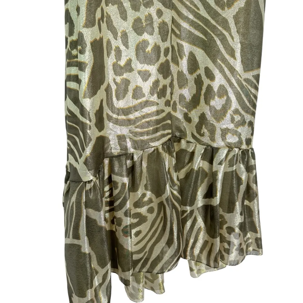 Adam Lippes Ruffled Lamé Midi Dress Silk Blend - Image 7