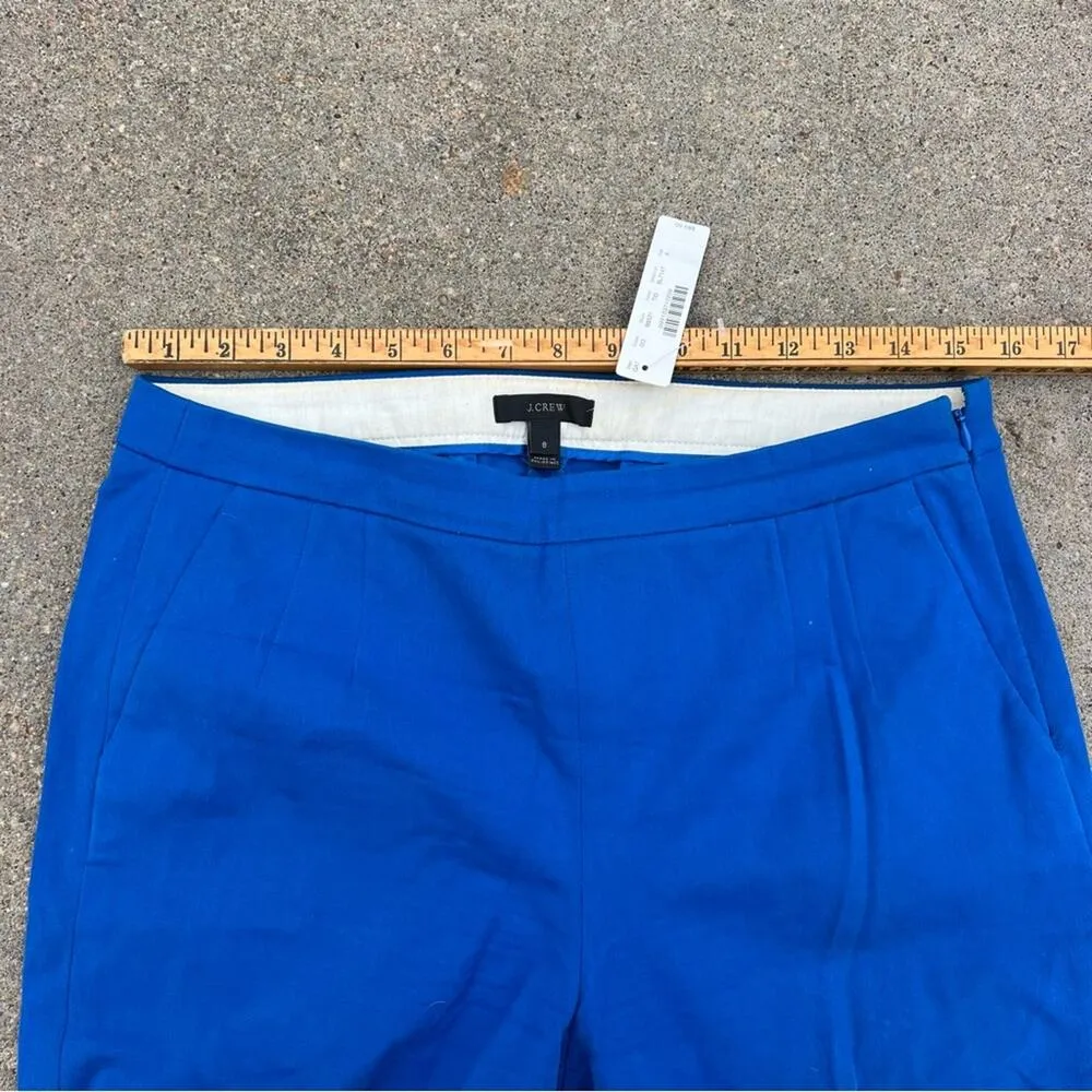 J Crew Martie Pant in Bi-Stretch Cotton Pool Blue NWT Style B8521 Size 8 - Image 7