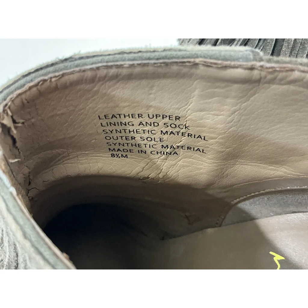 Womans Hello Sole Mate By Bannana Republic Tan Suede Fringe Ankle Boots 8.5 M - Image 5