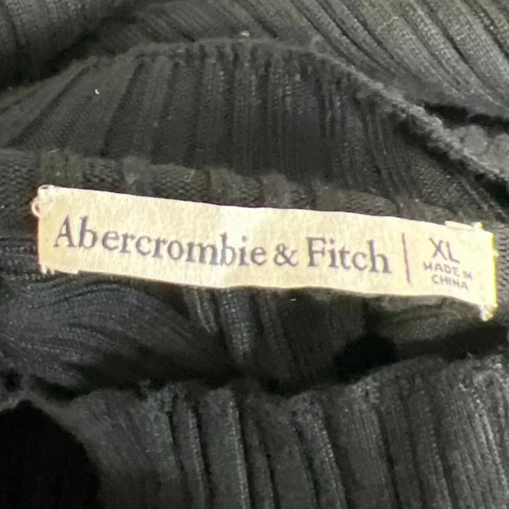Abercrombie & Fitch Black Ribbed Sleeveless Mock Neck Sweater Vest Tank Top XL - Image 3