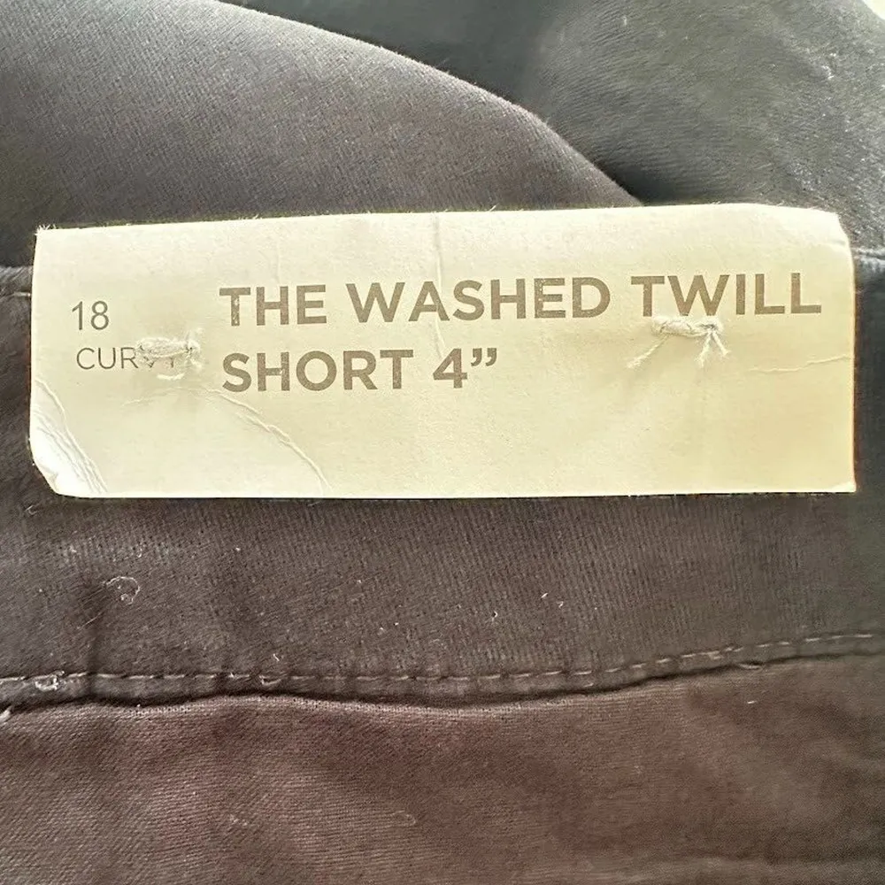 LOFT Womens Black The Washed Twill Shorts High Rise Plus Size 18 Curvy 4" - Image 5