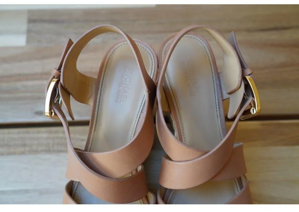 Michael Kors Celia Espadrille Wedge Buckle Platform Sandals Size 7 - Image 10