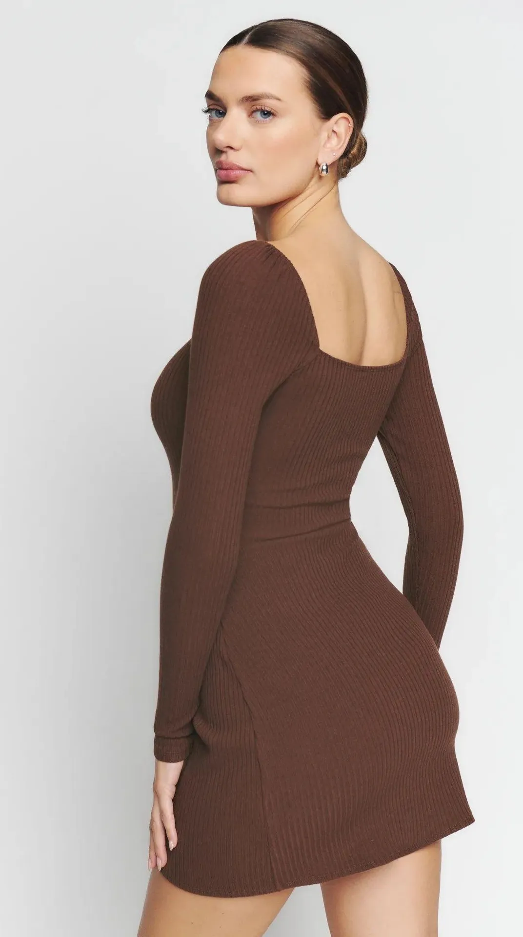 Reformation Cleona Knit Dress Small Café Small - Image 6