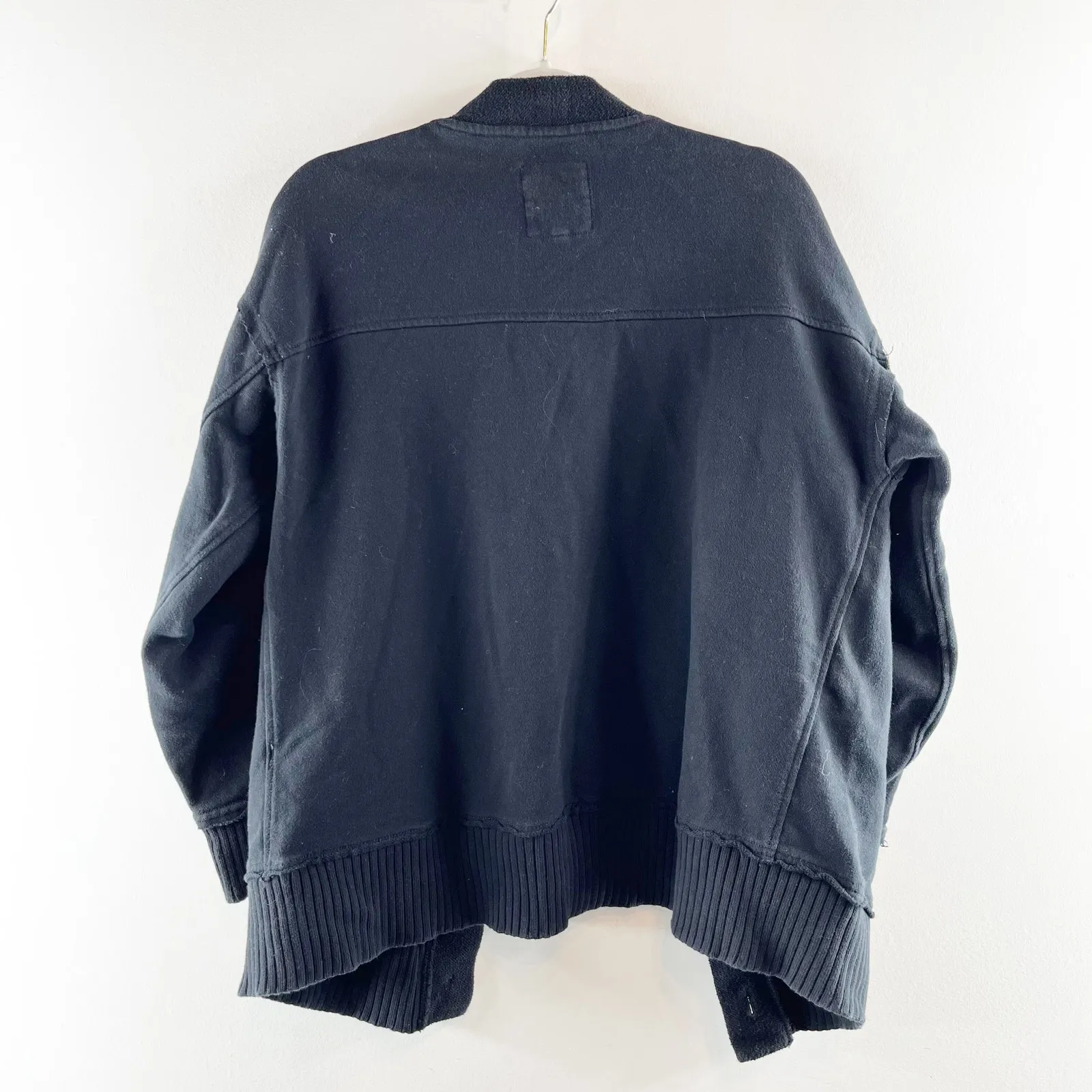 Aerie Cardigan Sweatshirt Sweater Black Medium - Image 4