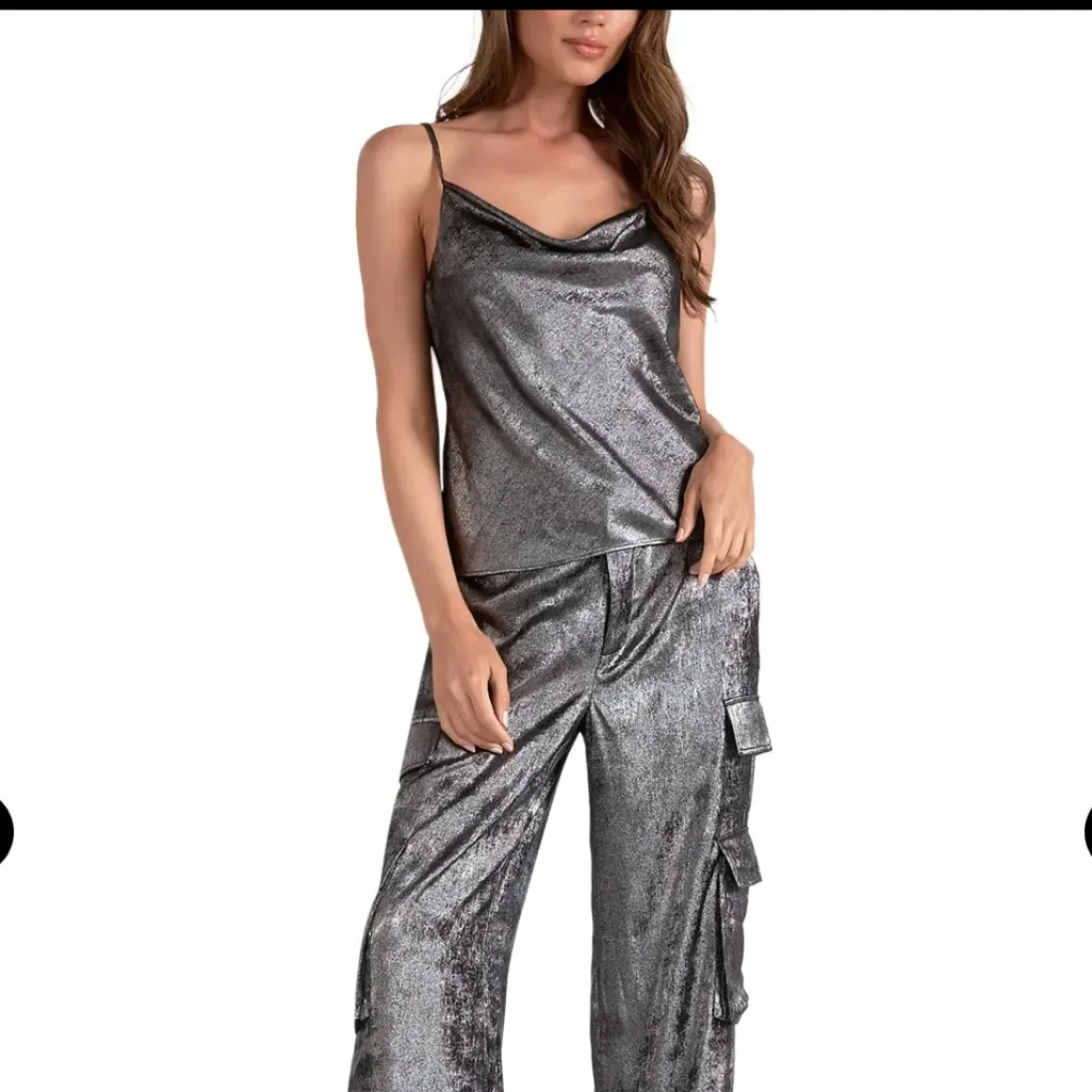 Elan Shimmering Silver Top Size XS - Image 3