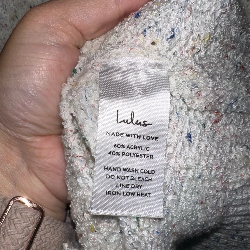 Lulus Happy Thoughts Beige Multi Knit Cardigan Sweater - Image 9