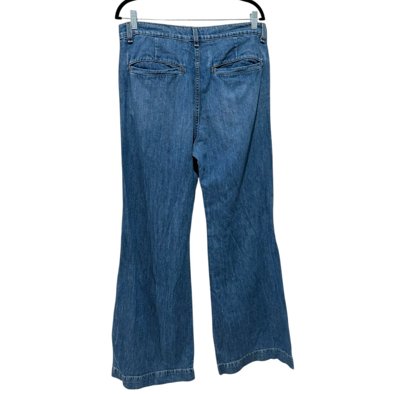 ASKK NY Denim Trouser High Waisted Wide Leg Jeans Womens Size 31 Blue - Image 3