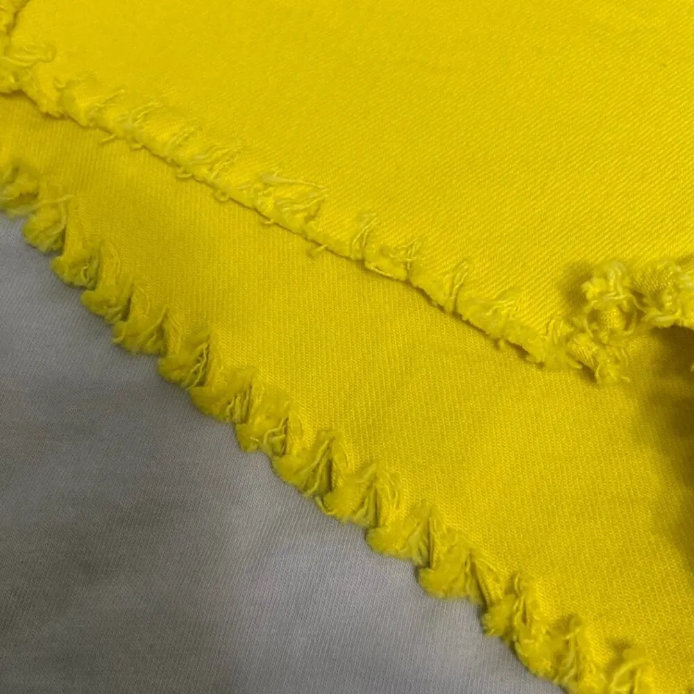 L’AGENCE Women Bright Yellow Raw Hem Denim Shorts Size 25 NWT - Image 3