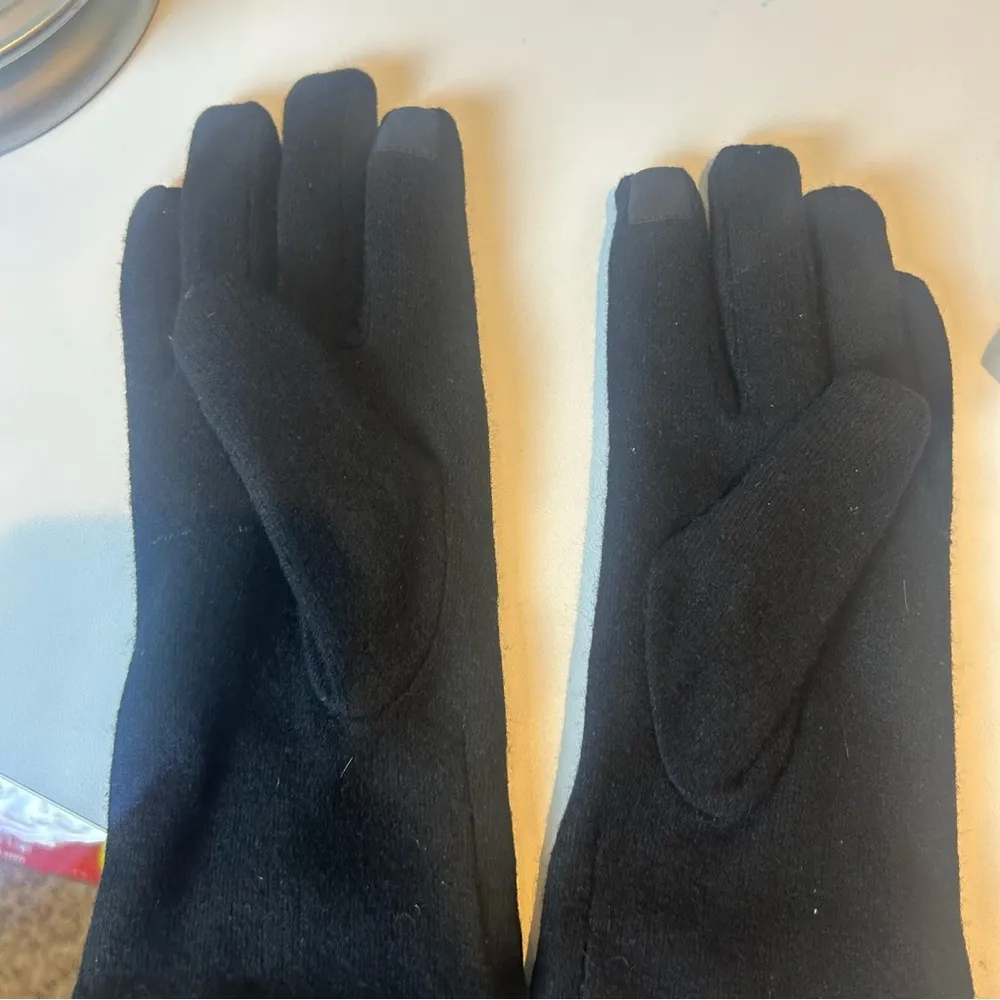 Boutique ladies faux fur lined opera gloves soft touch wool blend Large regency Black - Image 3