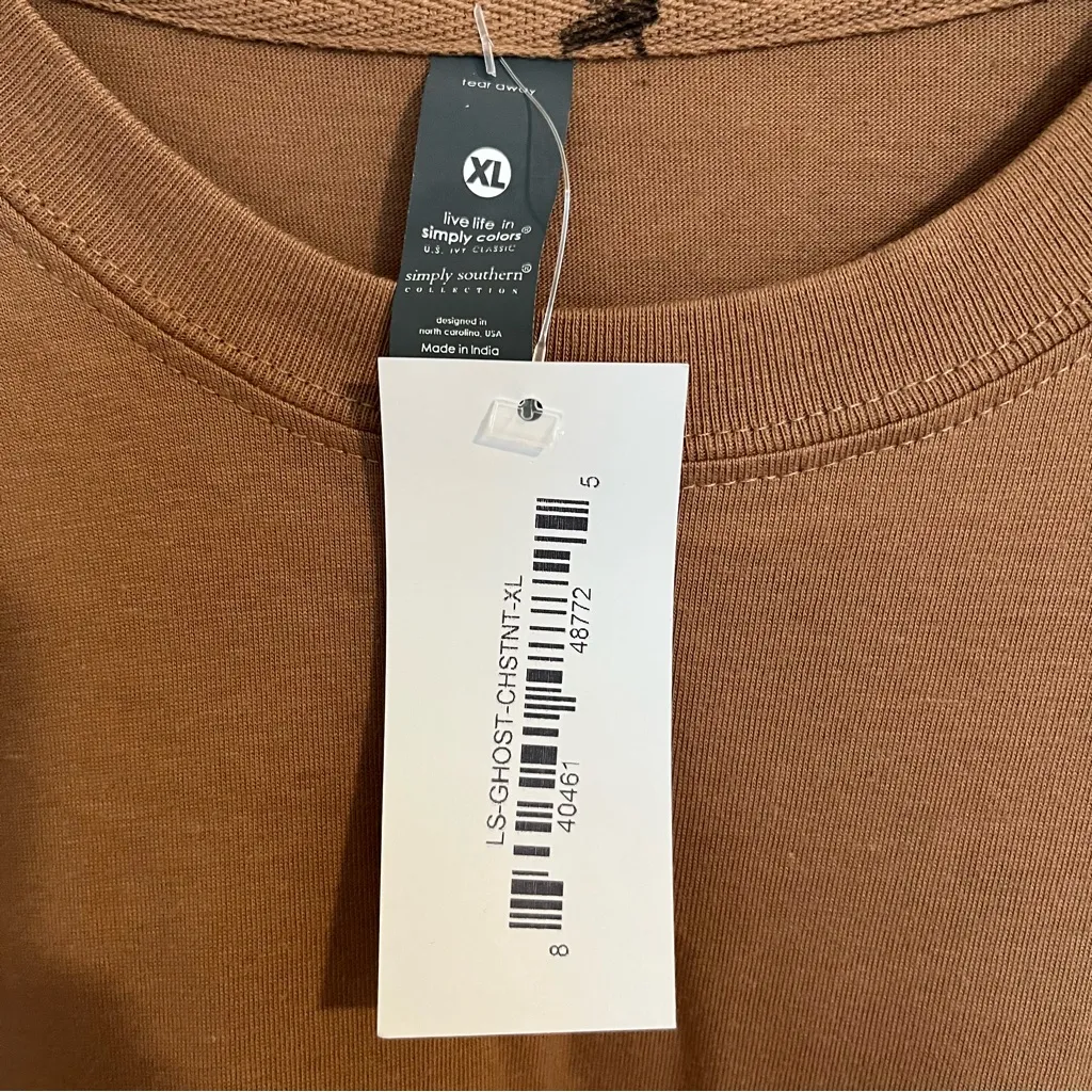 NWT Simply Southern Long Sleeve TShirt Size XL Halloween Ghost Too Cute to Spook - Image 5