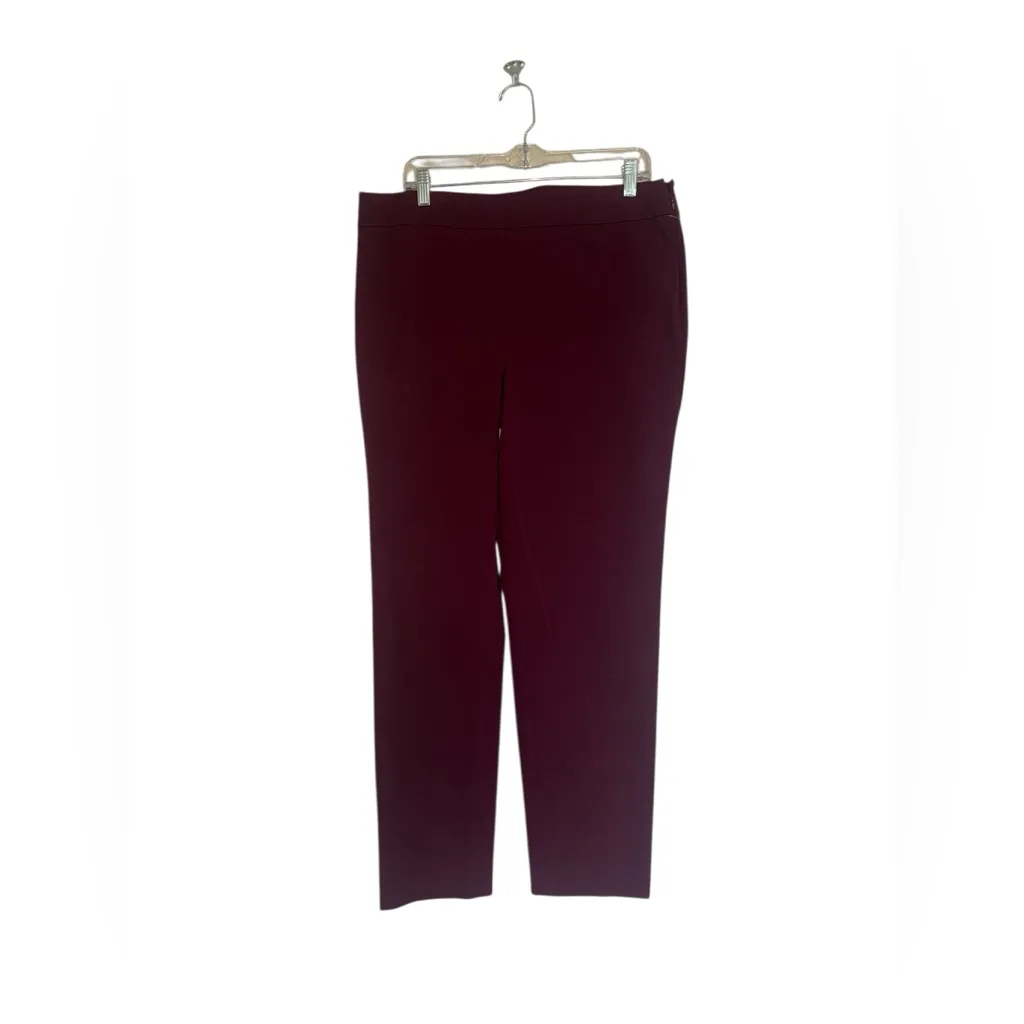 NWOT TALBOTS Chatham Ankle Pant In Rich Burgundy Color SZ-14 Stretch - Image 4
