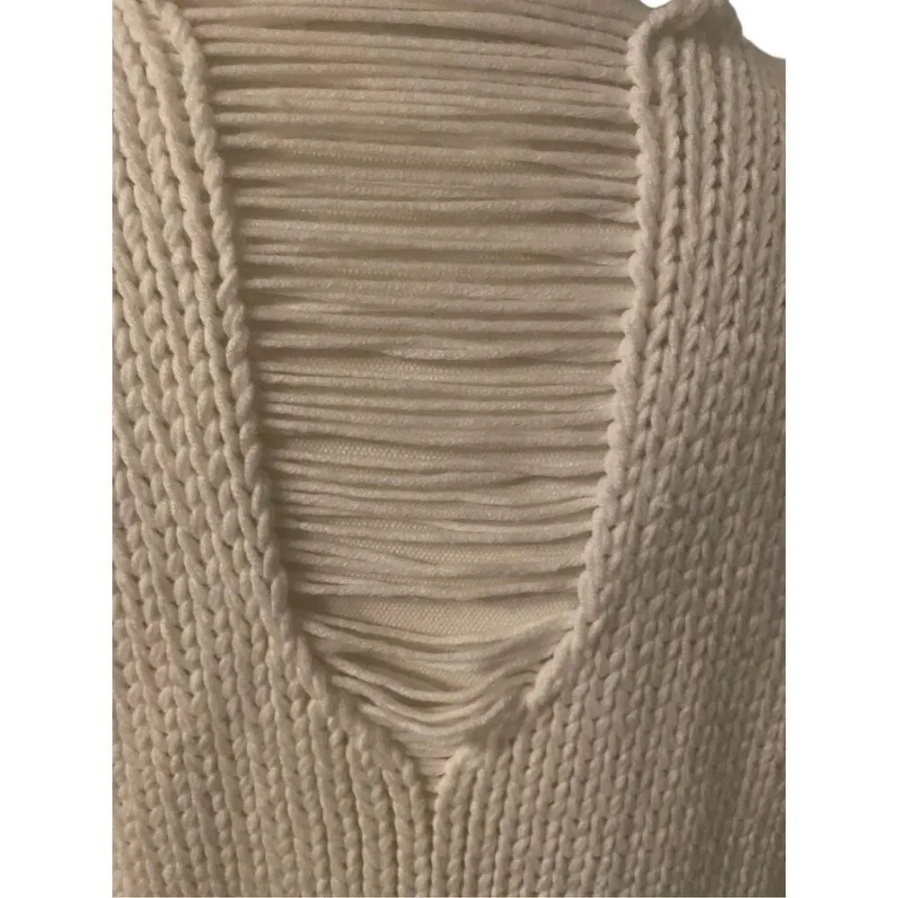 Haebaragi Slouchy Pull over Crop Sweater Tan M Size M - Image 2